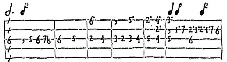 Example of early Spanish tablature for the harp