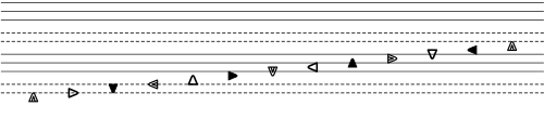 Chromatic scale from C to C in Tonnetz-Based 4x3 Notation by Joe Austin